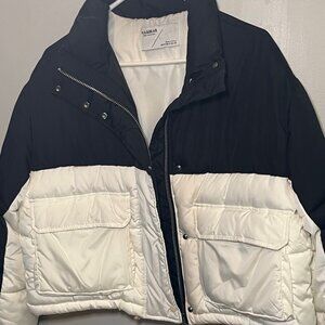 Pull&Bear Colorblock Cropped Puffer Jacket – Size S